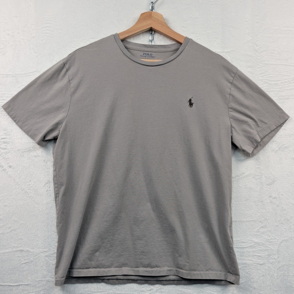 Polo Ralph Lauren T-Shirt Men's Large Gray Embroidered Pony Minimalist Preppy